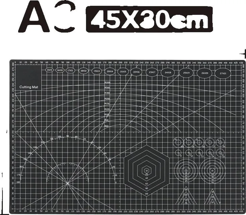 Base da Taglio A3 Nera 45x30cm - Tappeto Taglio PVC Autorigenerante