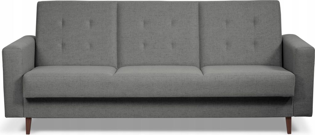 Schlafcouch - Sofa mit Bettkasten - Grau - 220x96x84 cm - Wellfedern - Gästesofa - Ausziehcouch - Klick-Klack-System - OSLO