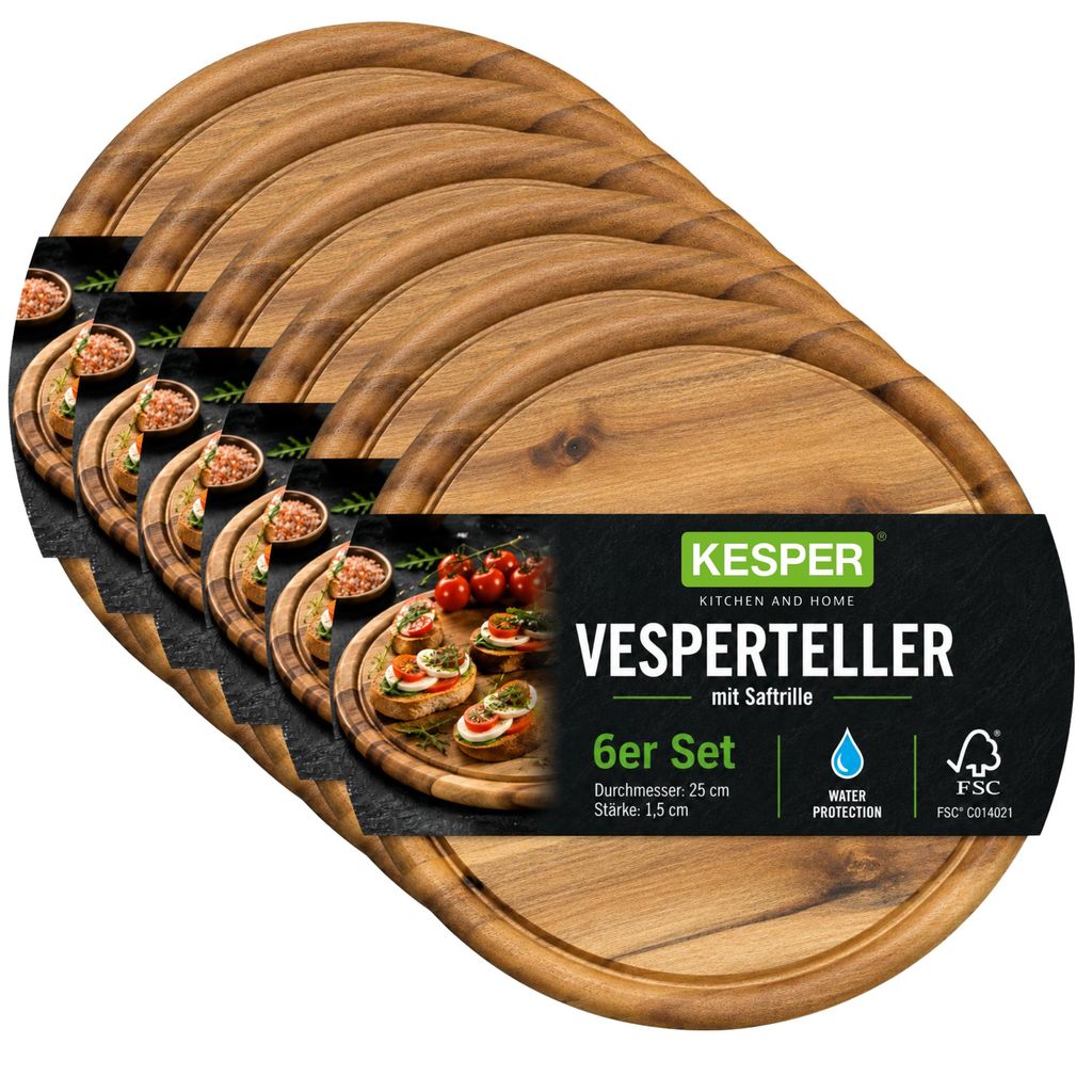 KESPER Vesperteller, Servierteller, 6er Set, ø 25 cm, Produktbild 