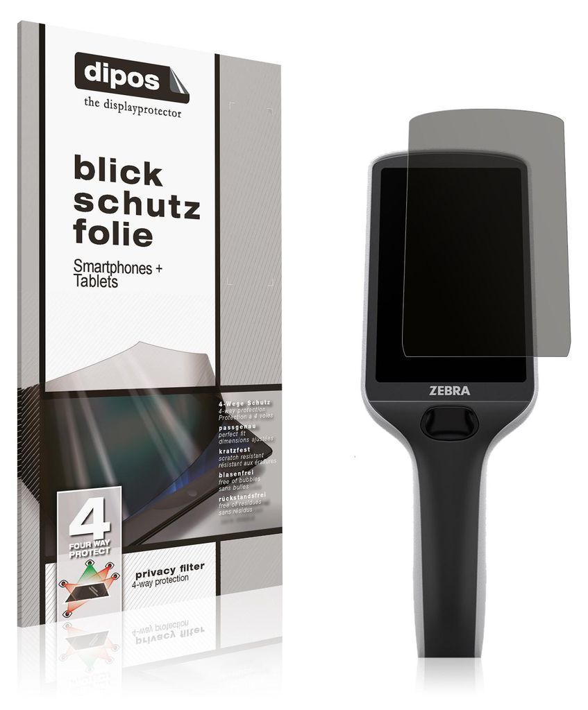 Blickschutzfolie für Zebra PS30 Plus matt Schutzfolie Folie Display Schutz dipos