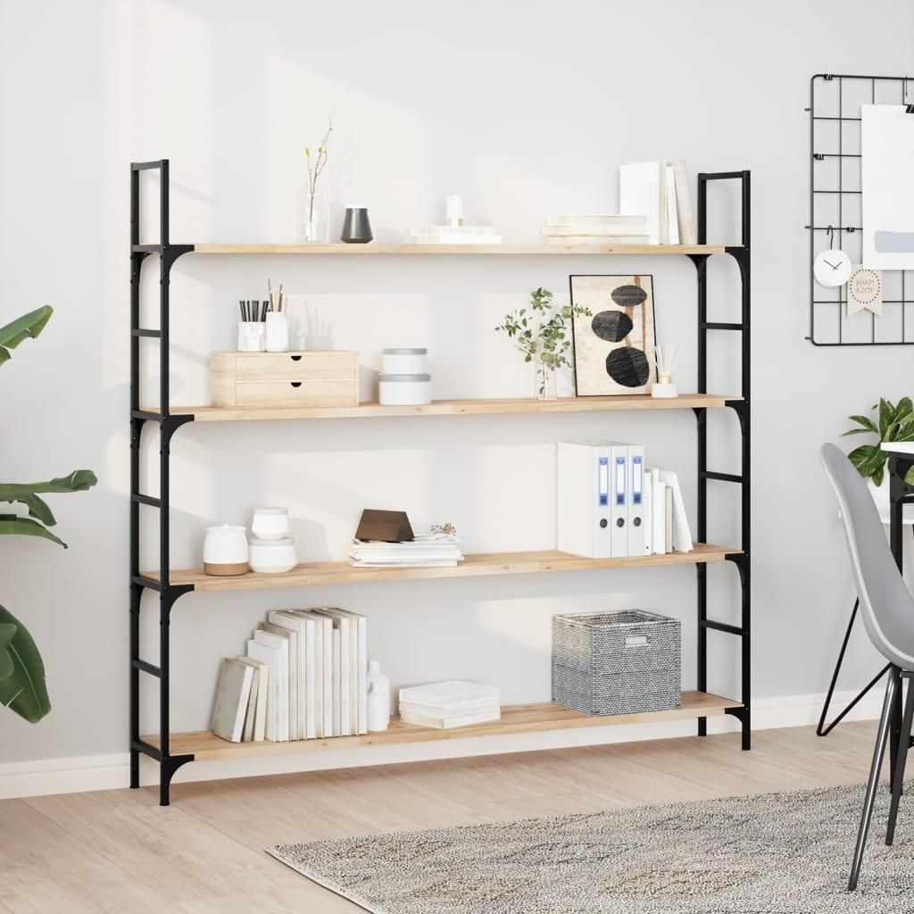 vidaXL Schweberegal 140x20x2 cm Massivholz Akazie Unbehandelt