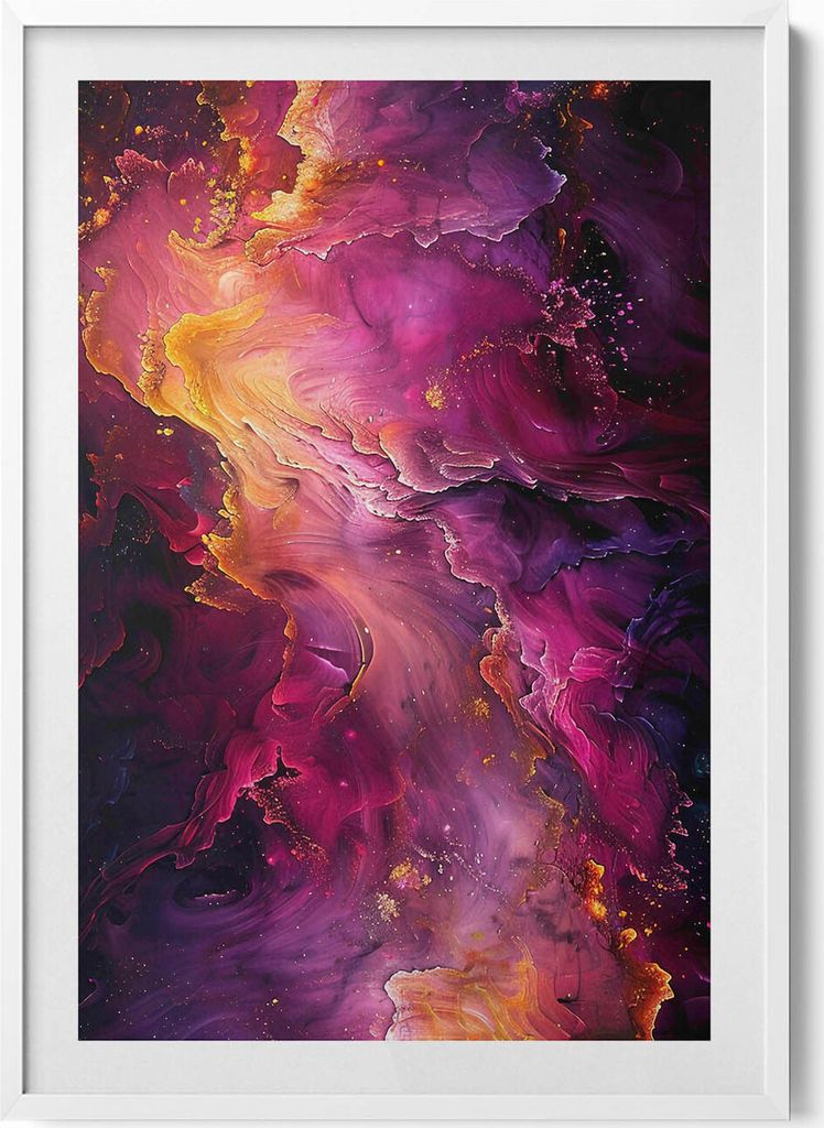 Abstrakte Textur– Wandbild mit Rahmen – Gerahmtes Bild – Wanddekoration – 70x100 cm – Weiß Rahmen