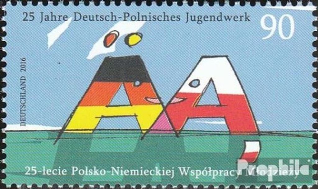 Briefmarken BRD (BR.Deutschland) 2016 Mi 3249 (kompl.Ausg.) postfrisch Deutsch-Polnisches Jugendwerk