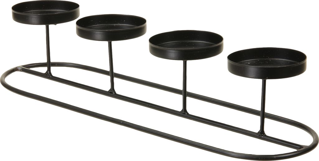 Kerzenhalter Metall schwarz für 4 Stumpenkerzen Produktbild 