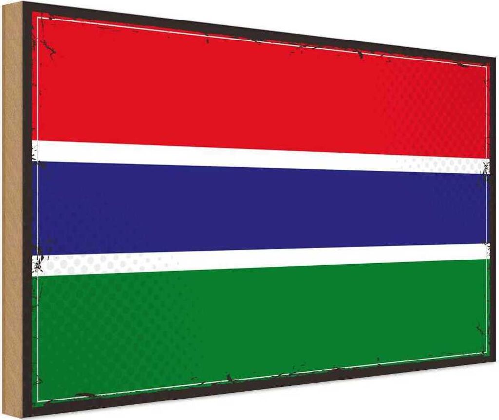 vianmo Holzschild 20x30 cm Gambias the Gambia Flagge Fahne Wappen