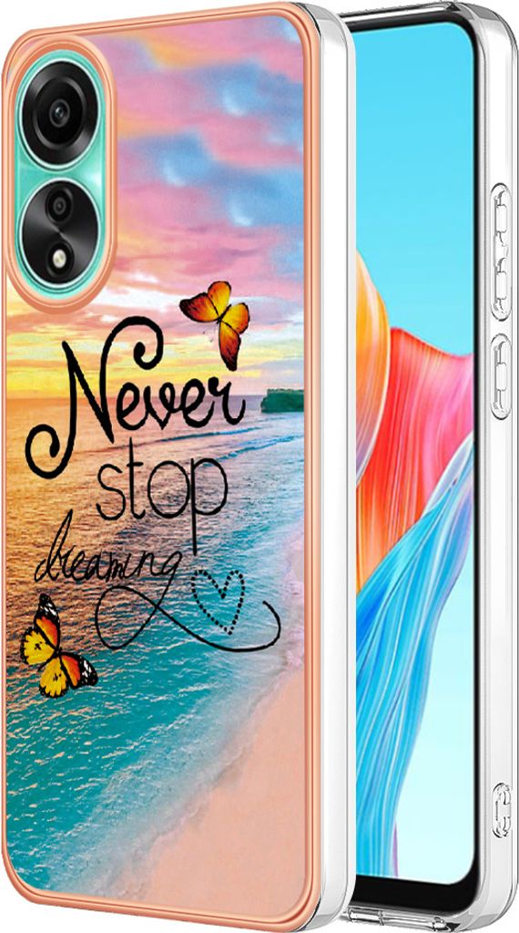 Hülle für Oppo A78 4G Muster TPU Silikon Stoßdämpfer Bumper Schutzhülle Gold