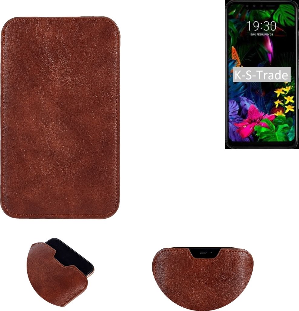 K-S-Trade Schutzhülle Handyhülle kompatibel mit LG Electronics G8s ThinQ Handytasche Kunstleder Sleeve in braun
