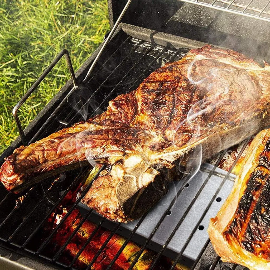 Boîte à fumée anti-flammes en inox - Élimine le bois brûlé au barbecue