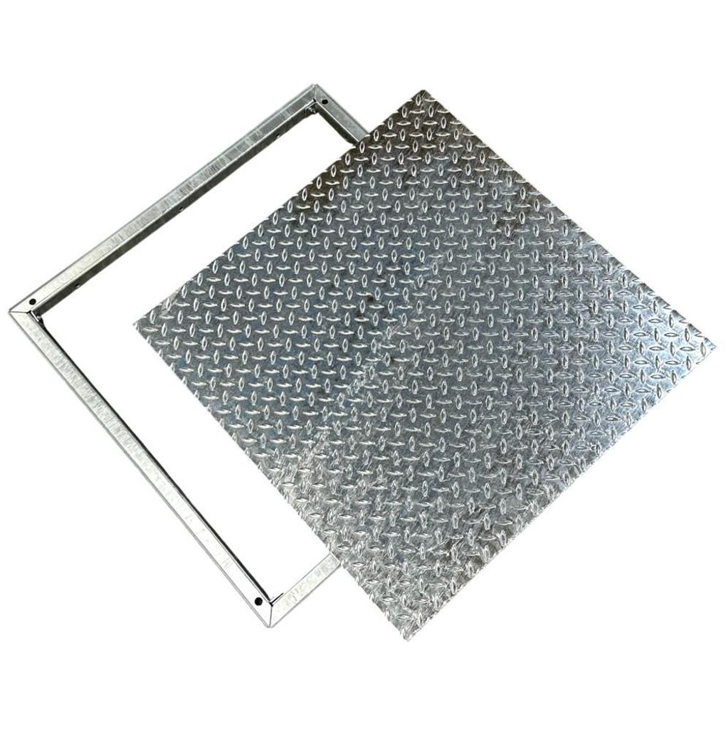 Kanalschacht Riffel Schachtdeckel mit Rahmen 70 x 70cm Produktbild 