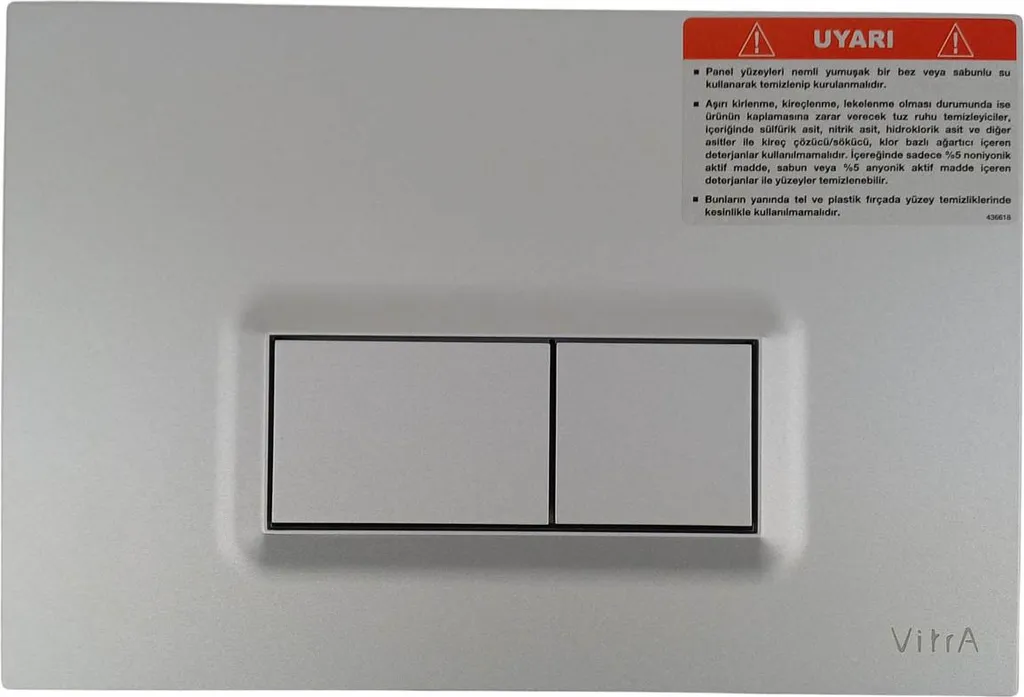 VitrA 740-0686 Plaque de Commande WC Anti-trace de Doigts Inox Mat - 3