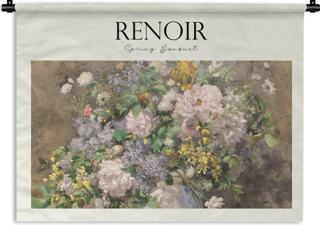 MuchoWow Wandteppich Wandbehang Kunst - Blumen - Renoir 60x45 cm Tapisserie Dekoration Wandtuch - Das Schlafzimmer