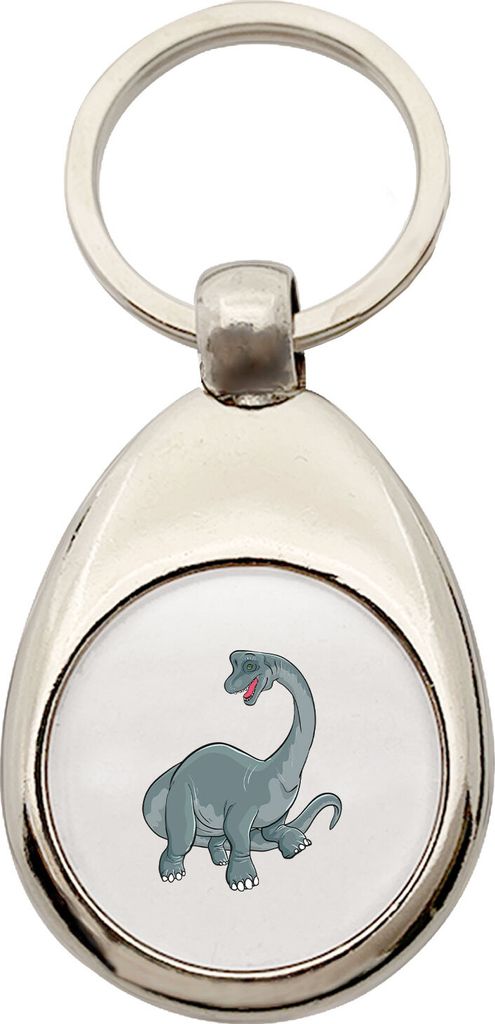 Huuraa Schlüsselanhänger Brachiosaurus Dinosaurier Metall Schlüsselring Einkaufswagenchip Geschenkidee