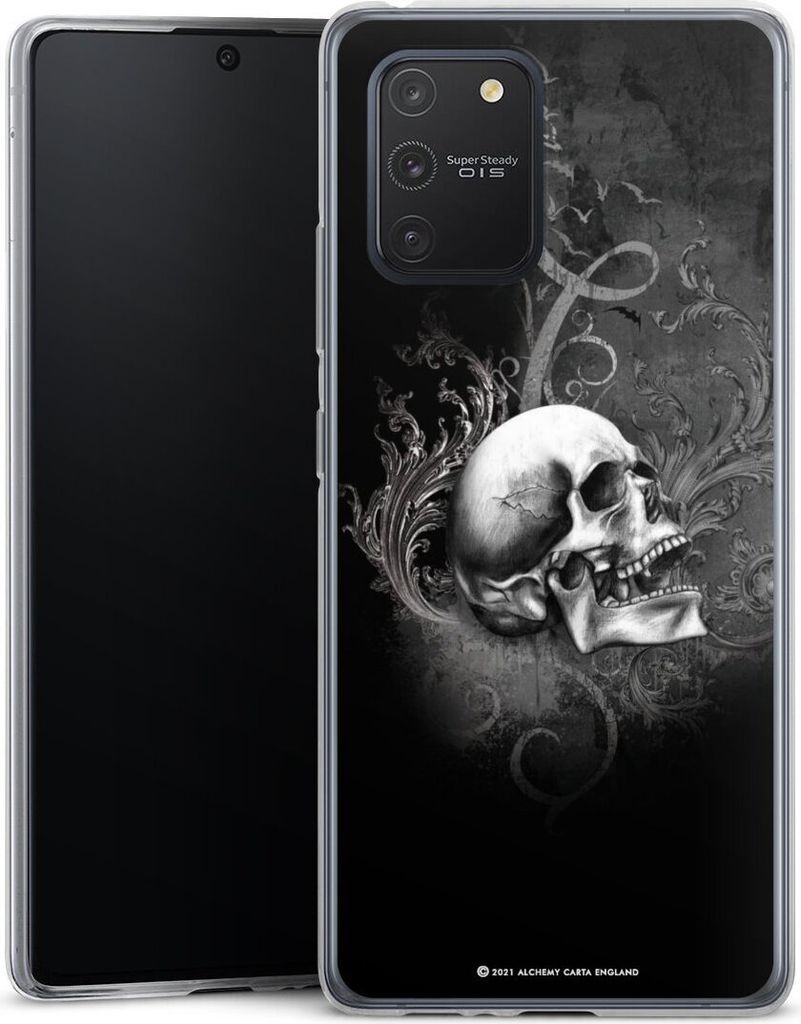 DeinDesign Slim Hülle für Samsung Galaxy S10 Lite Silikon Case Ultra Dünn Handyhülle Gothic Schädel Totenköpfe