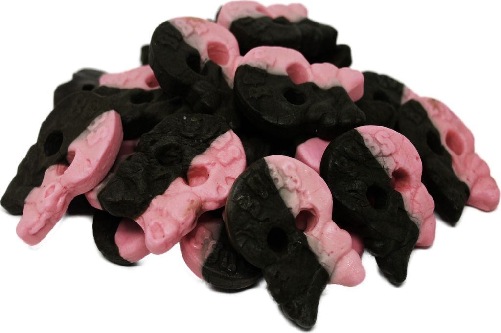 Produktbild Totenkopf Lakritz mit Himbeerschaumzucker schaumig lecker 1000g