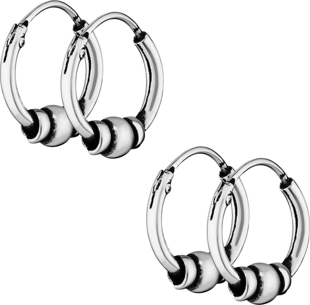 2x Paar 925 Sterling Silber Keltische Celtic Gothic Creolen 10mm 7289
