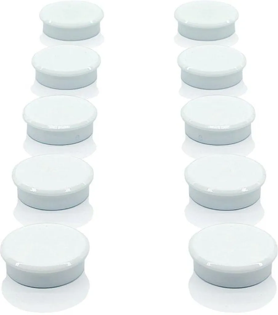 Lot de 10 aimants ronds en étoile blancs pour tableau blanc magnétique