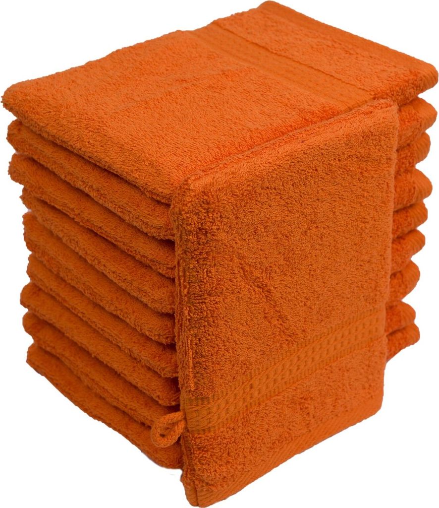 Waschhandschuhe Waschlappen 10er Set Terracotta 100 % Produktbild 