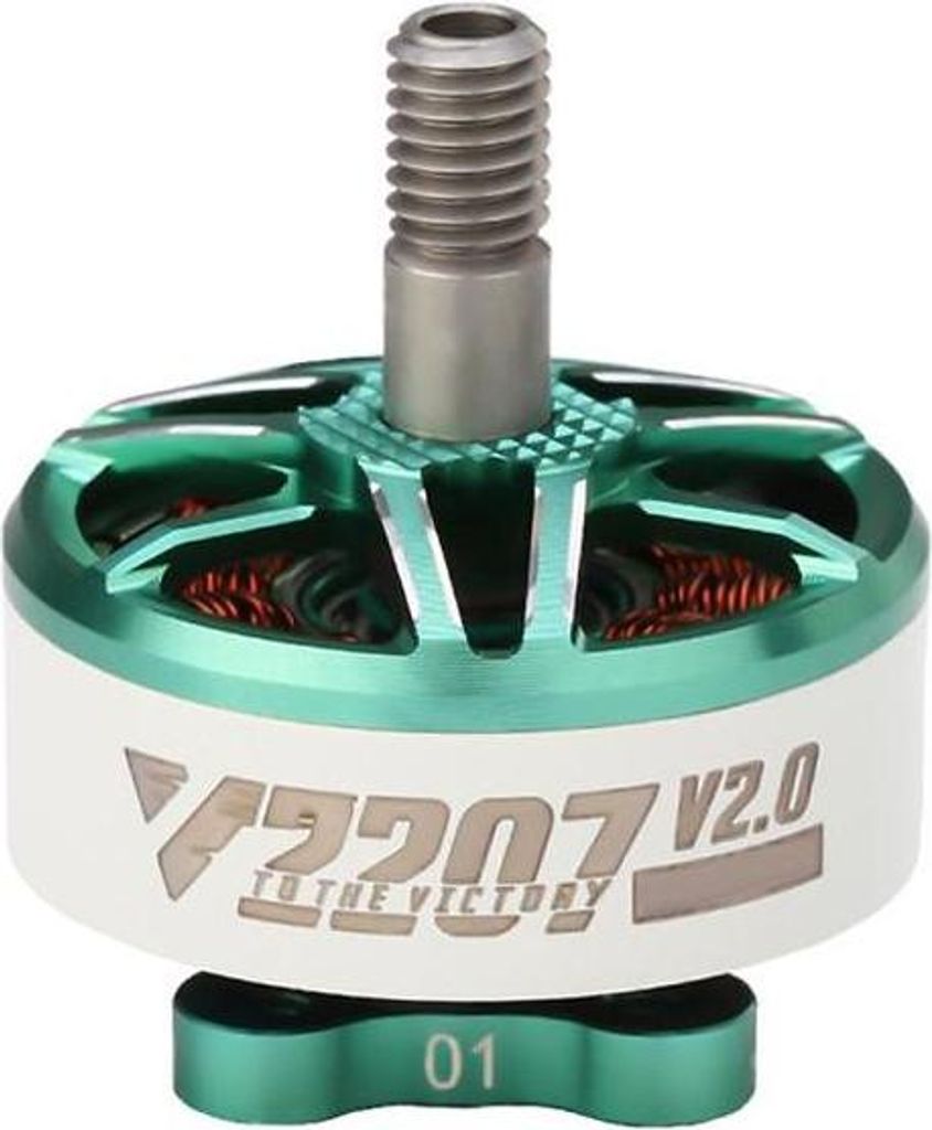 T-Motor V2207 V2 1750KV Grün Weiß FPV Motor Produktbild 