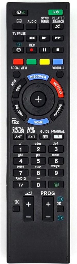 Ersatz Fernbedienung für SONY TV KDL-55HX753 | KDL55W805B | KDL-55W805B |