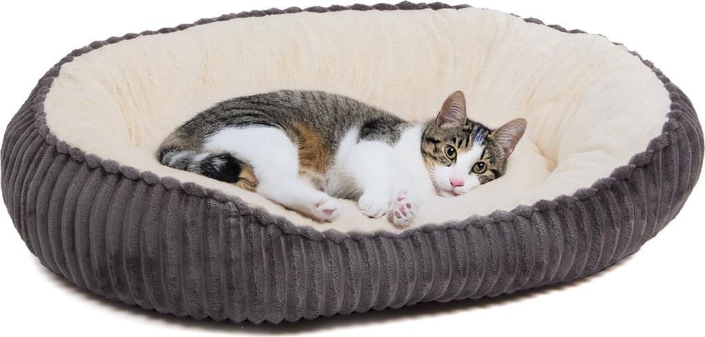 Katzenbett Cameron · Katzenkörbchen · anthrazit-beige · M · ca. 75 x 55 x 20 cm