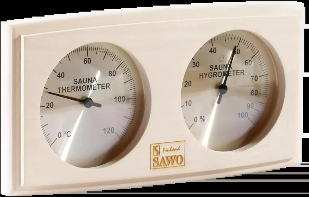 Thermo-Hygromètre Sawo Incurvé Tremble : Mesure Fiable de Chaleur