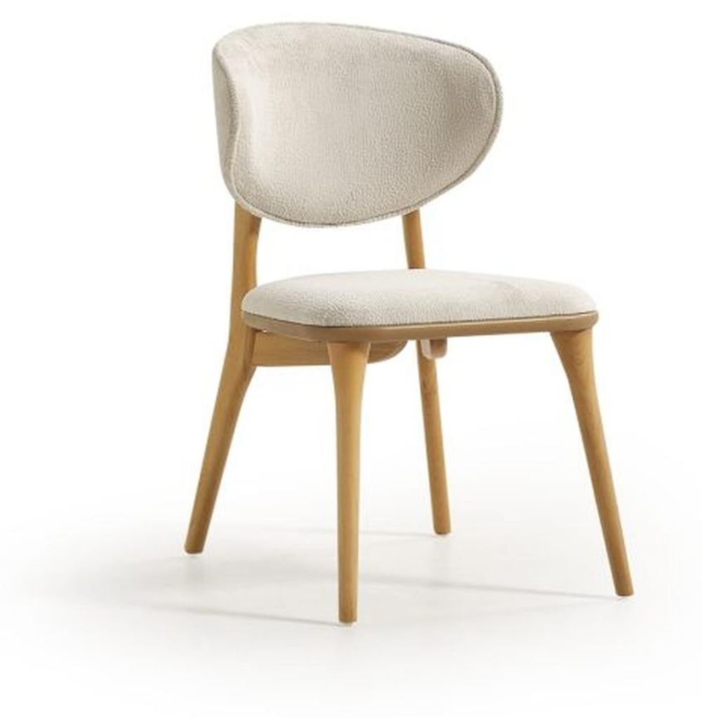 Braun-Weiße Esszimmer Garnitur Edler Esstisch Textilstühle Sideboard