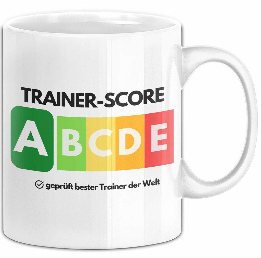 Trainer-Score Tasse Geschenk Bester Trainer Der Welt Abschied Witz Abschiedsgeschenk (Weiß)