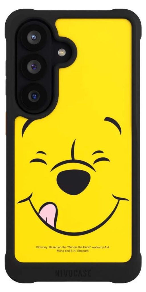 NIVOCASE Hülle für Samsung Galaxy S26 Stoßfeste Handyhülle NIVOmax Case Schwarz Disney Offizielles Lizenzprodukt Winnie Puuh