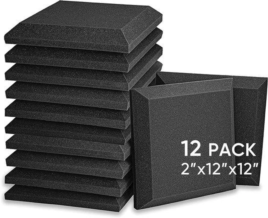 Réduire écho et réverbération : Panneaux acoustiques 2x12x12 - Lot de 12