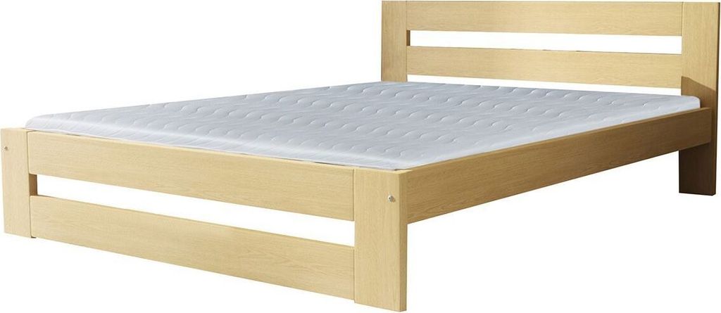 Doppelbett / Gästebett 37 inkl. Lattenrost, Farbe: Natur, massiv - 180 x 200 cm (B x L)