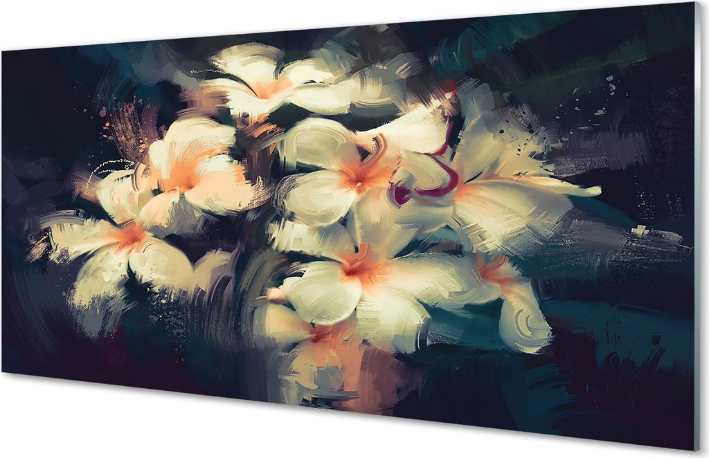 Glasbilder 100x50 Wandkunst Bild von Blumen