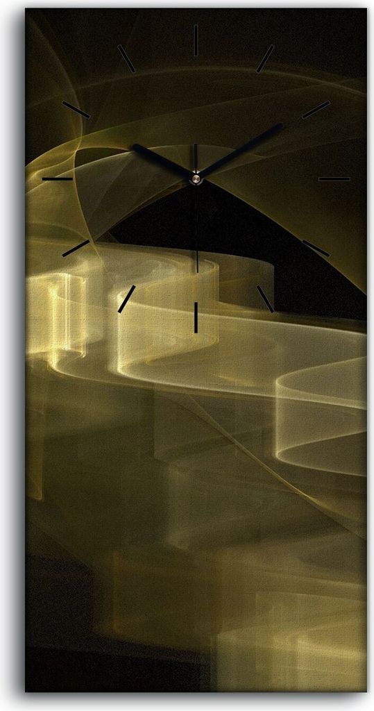 Leinwand Uhr Küche Wohnzimmer Bild 30x60 Wand Bild abstrakte fraktale Malerei - schwarze Hände