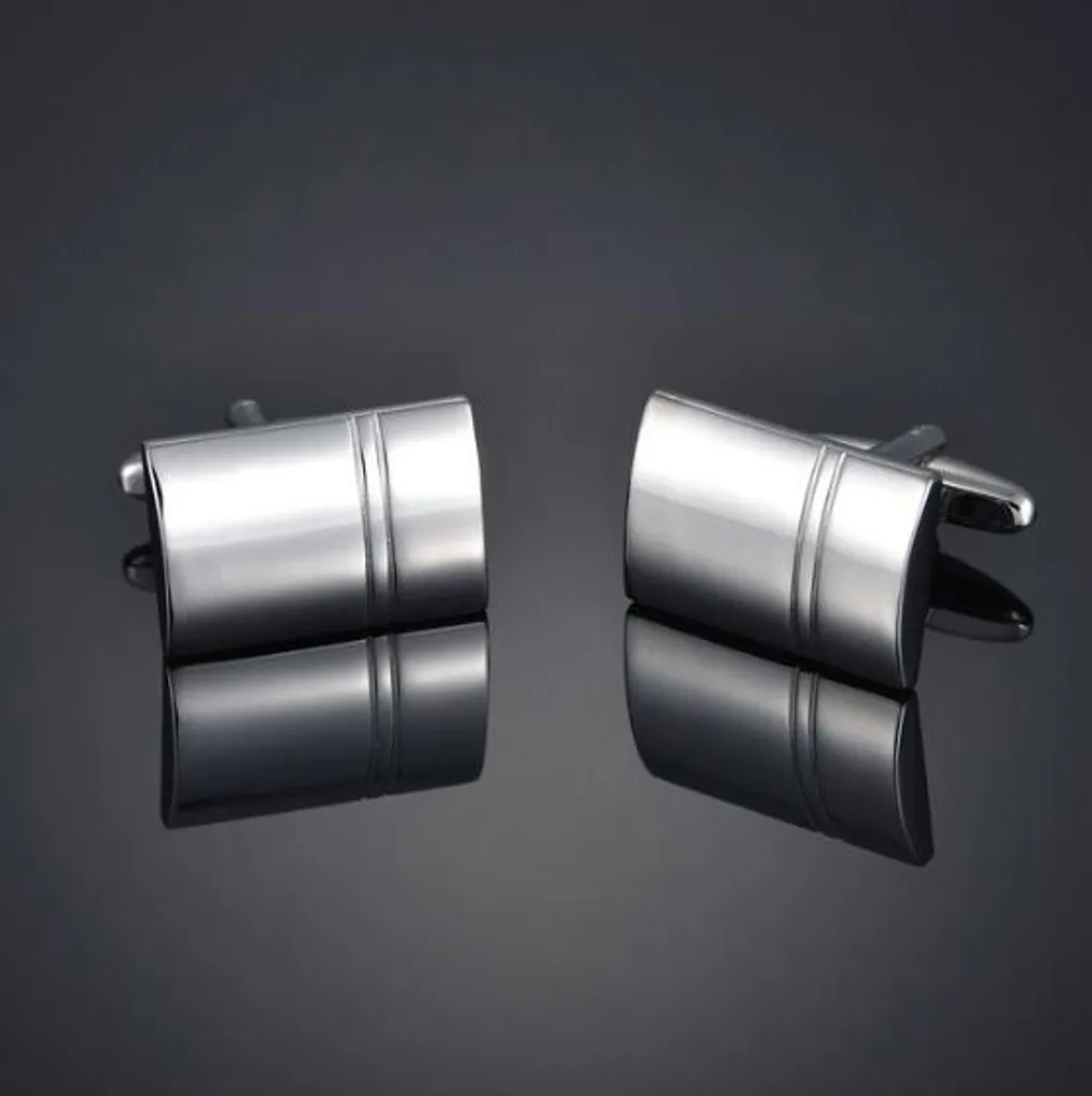 Boutons de manchette homme en acier chirurgical avec motifs rayures fines
