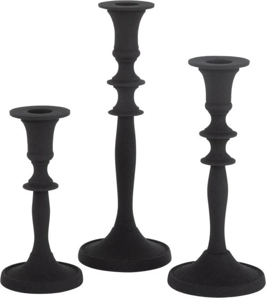 Bougeoirs Aluminium Noir Set de 3 : Déco Chic contre la Monotonie