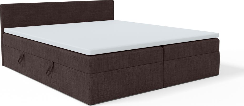 FEDVE Boxspringbett Bett Verdig Doppelbett Bettkästen Dunkelbraun 200x200