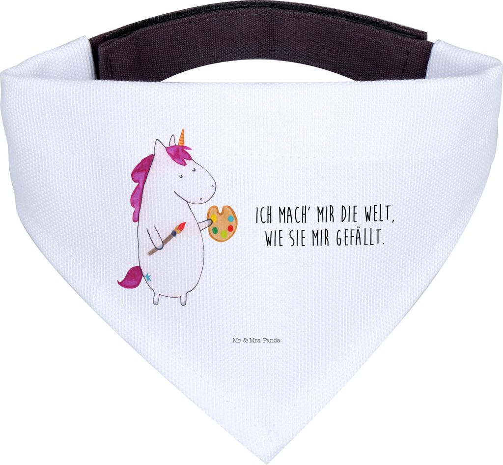 Mr. & Mrs. Panda Halstuch Hund Einhorn Künstler - Weiß - Geschenk, Hundehalstuch, Farbe, Einhörner, Tuch, Unicorn, Welt, Hunde, Maler