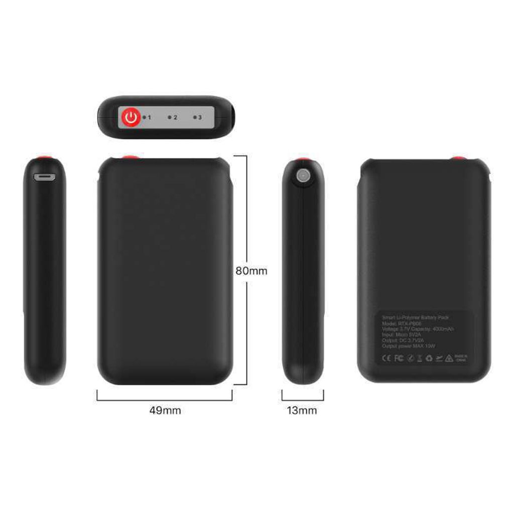 INF Baterie vyhřívané ponožky 4000 mAh Černá M Obrázek produktu 5