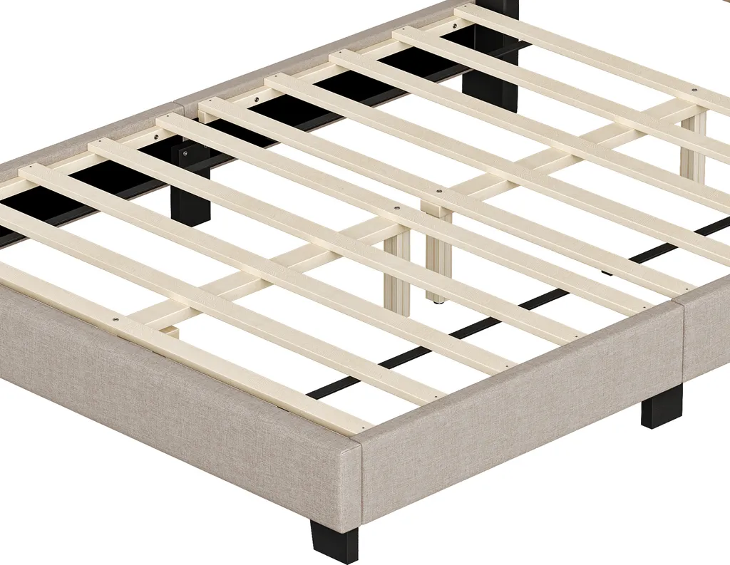 Lit 140x200 beige en lin : dites adieu au mal de dos et au bruit