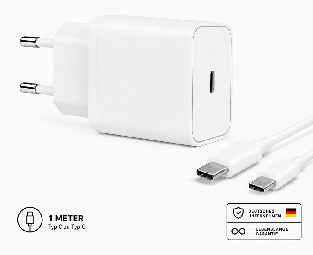 USB C Schnellladegerät mit Kabel Universal Netzteil Produktbild 