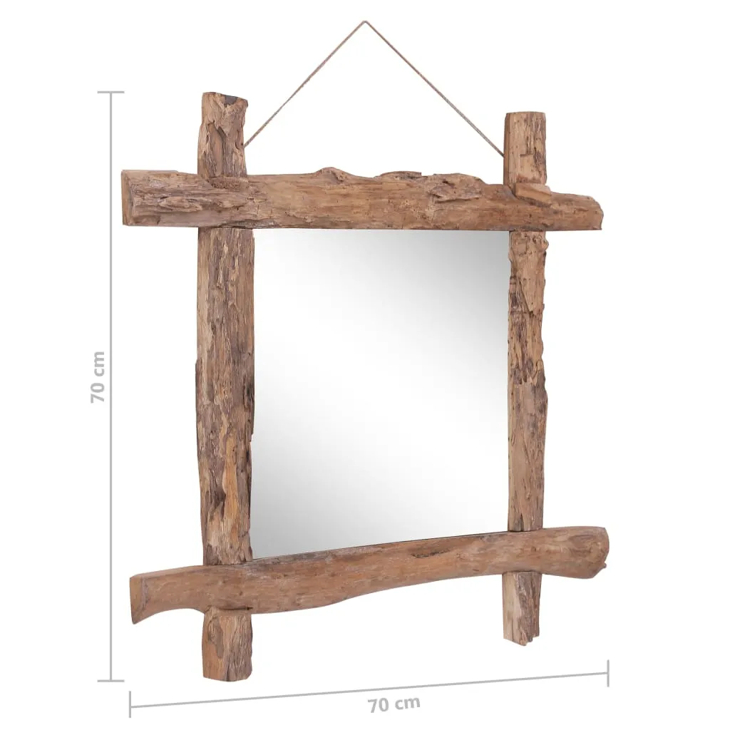 Miroir bois massif 70x70 cm vidaXL - Solution déco murale authentique - 9