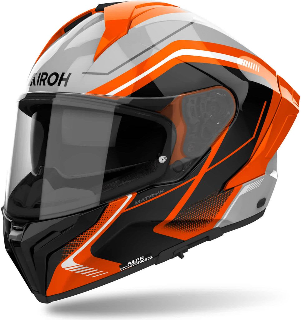 Integralhelm AIROH Matryx Wide Orange Schwarz Grau Glänzend größe S
