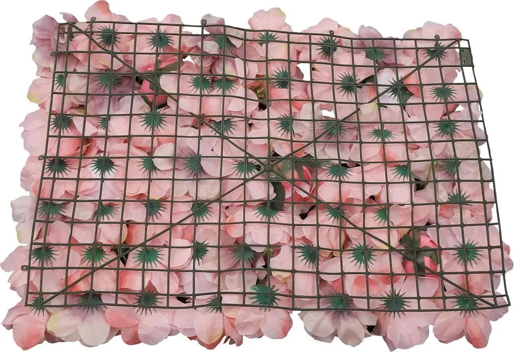 Mur de fleurs en soie rose 12pcs : solution décorative sans entretien - 5