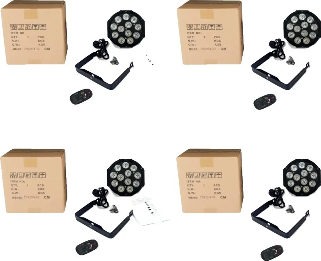 Projecteur DMX 12 LED RGBWA UV 6in1 puissant pour scène et spectacle