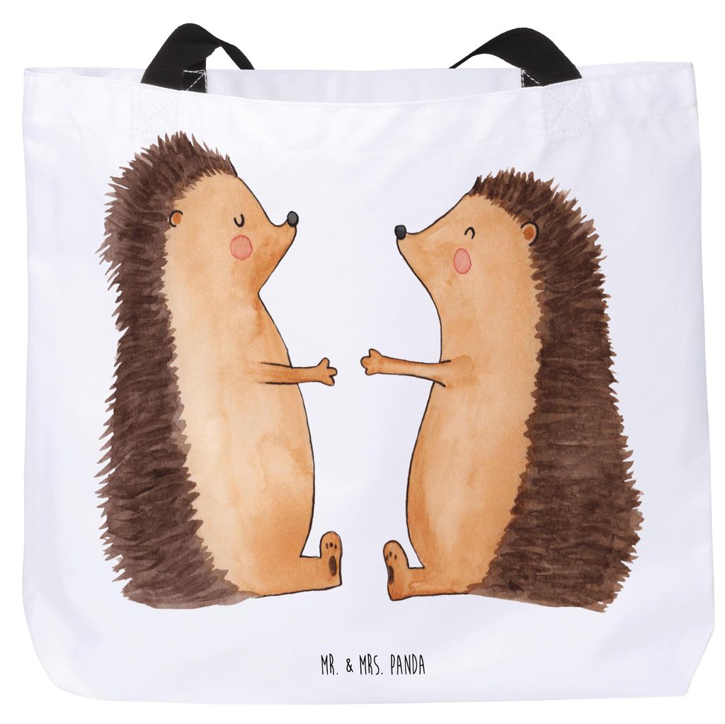 Mr. & Mrs. Panda Beutel Igel Liebe - Weiß - Geschenk, Laptoptasche, Freundin, Hochzeitstag, Tasche, Einkaufstasche, Schultasche, Hochzeit, Tote Ba...
