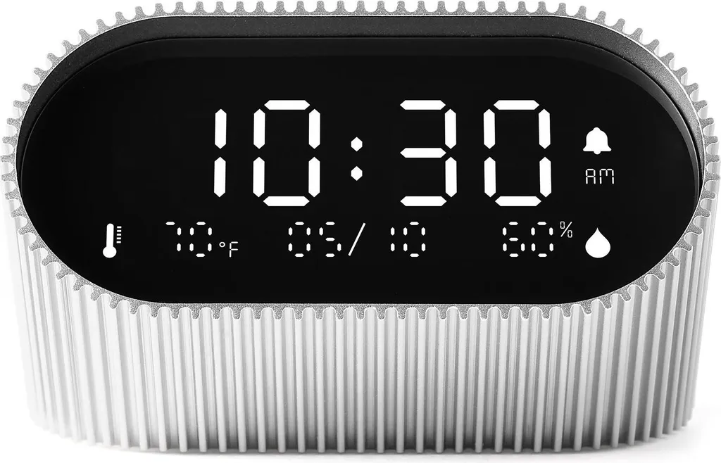 Lexon Ray Clock LR155RA3 Réveil avec finition aluminium et écran LED