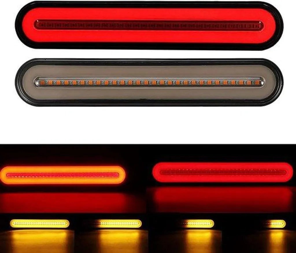 Feux de remorque LED étanches bande lumineuse jaune rouge ultra-fine