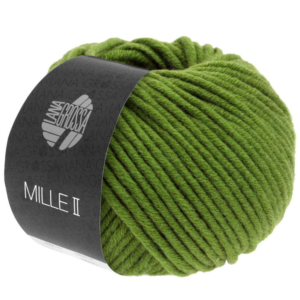 Lana Grossa MILLE II 50 g strapazierfähiges Mischgarn mit Wolle 55 m Farbe 147 - Grasgrün