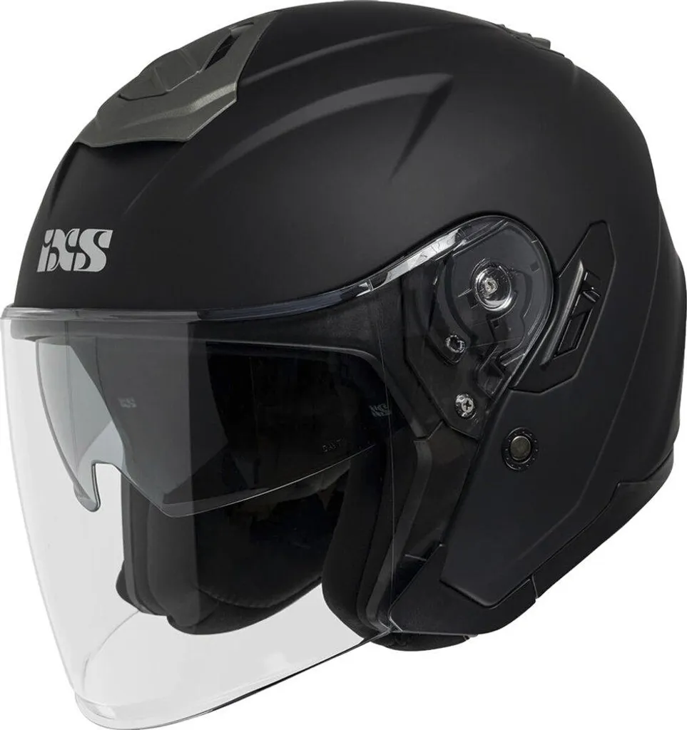 Casque jet scooter iXS92 avec écran solaire noir mat L