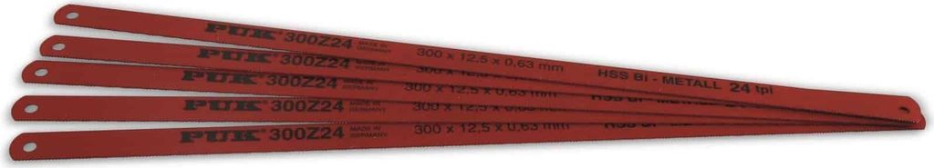PUK HSS Metall-Sägeblätter, TPI Z24100, 300 mm, 5 Stück