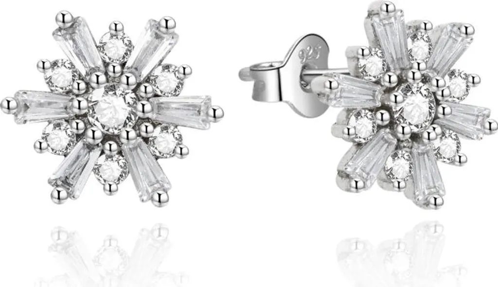 Boucles d'oreilles design argent 925 et zircons brillants de qualité
